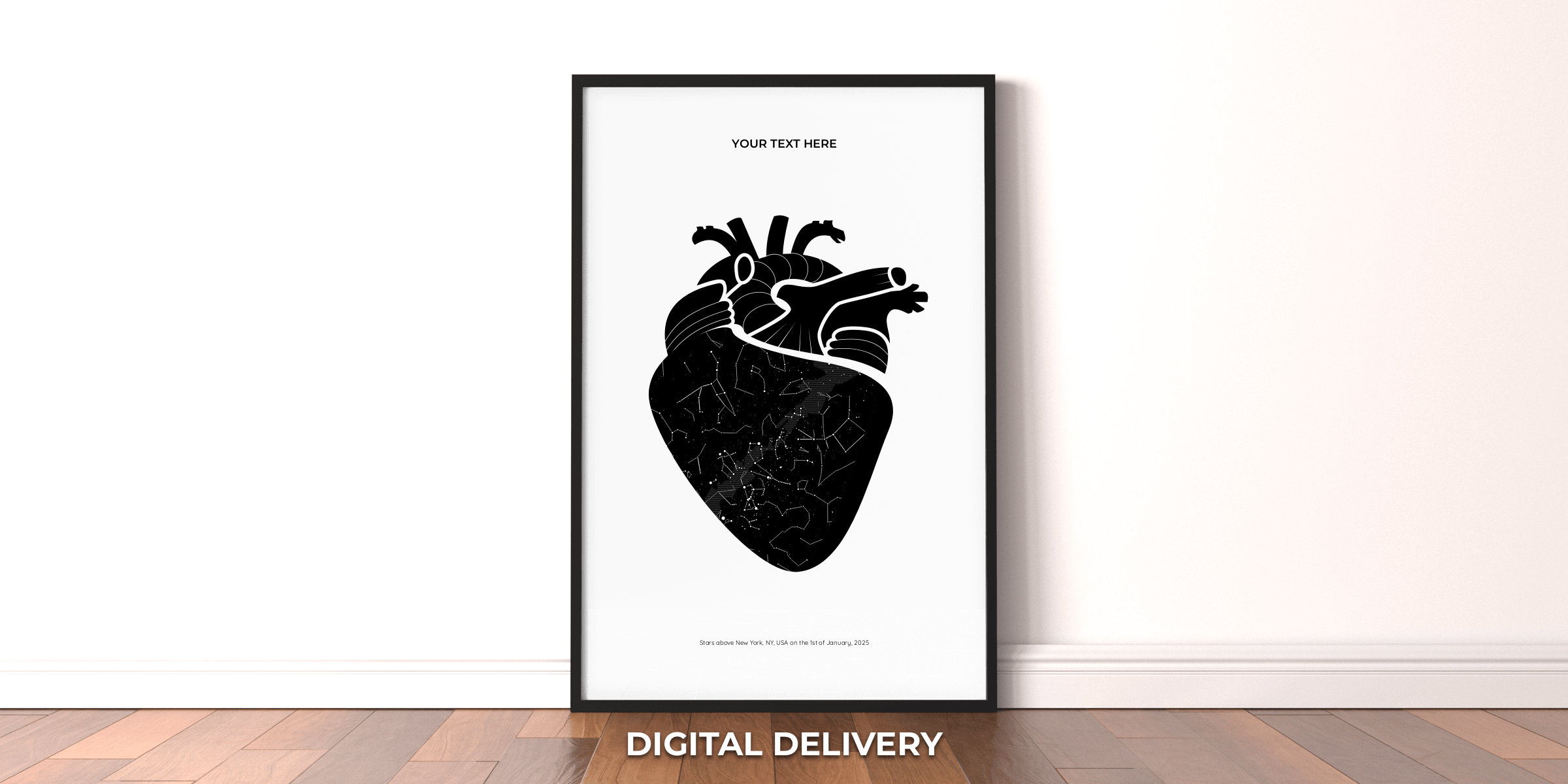 Anatomical Heart White and Black