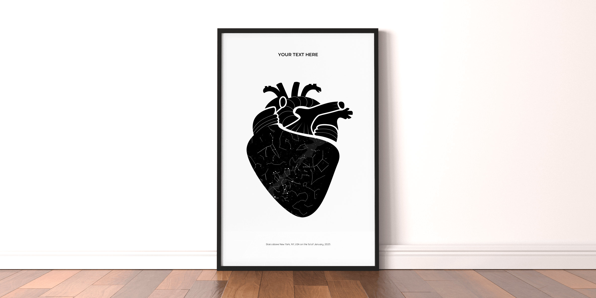 Anatomical Heart White and Black